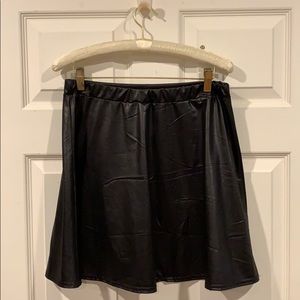 Pleather Skater Skirt Boohoo